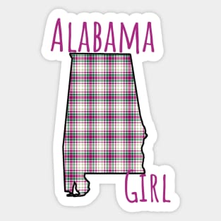 Alabama Girl Plaid Sticker